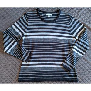 Black and white striped Croft & Barrow sweater Medium ~EUC~